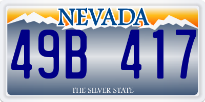 NV license plate 49B417