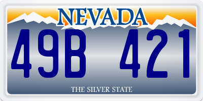 NV license plate 49B421