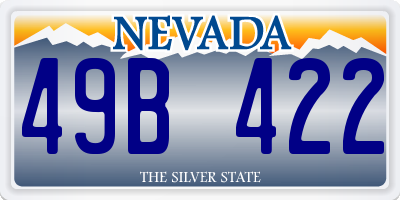 NV license plate 49B422