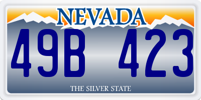 NV license plate 49B423