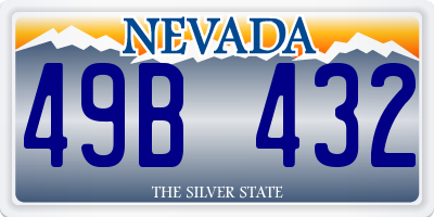 NV license plate 49B432