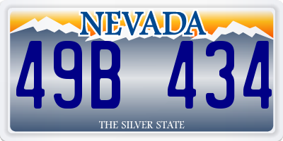 NV license plate 49B434