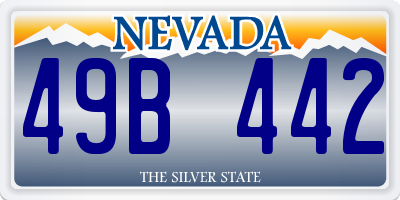 NV license plate 49B442