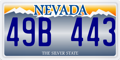 NV license plate 49B443