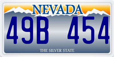 NV license plate 49B454