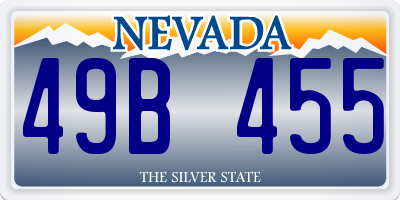NV license plate 49B455