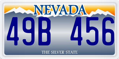 NV license plate 49B456