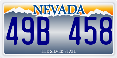 NV license plate 49B458