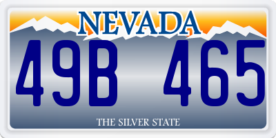 NV license plate 49B465