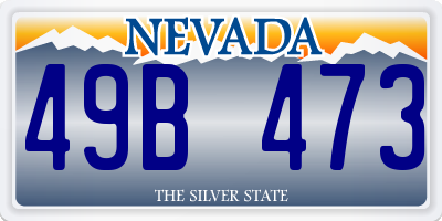 NV license plate 49B473