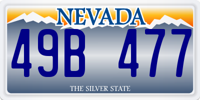 NV license plate 49B477