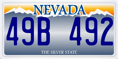 NV license plate 49B492