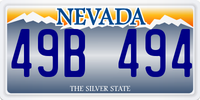 NV license plate 49B494