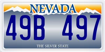 NV license plate 49B497