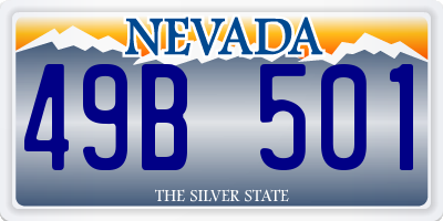 NV license plate 49B501