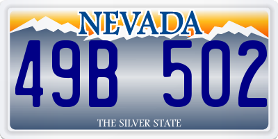 NV license plate 49B502