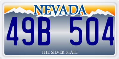 NV license plate 49B504