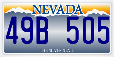 NV license plate 49B505