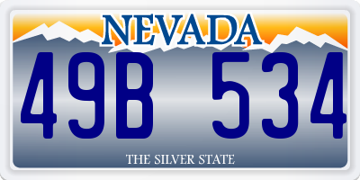 NV license plate 49B534