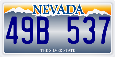 NV license plate 49B537