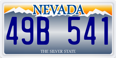 NV license plate 49B541