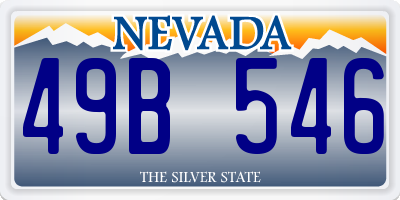 NV license plate 49B546