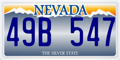 NV license plate 49B547