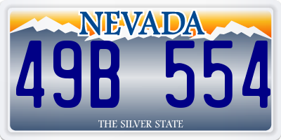 NV license plate 49B554