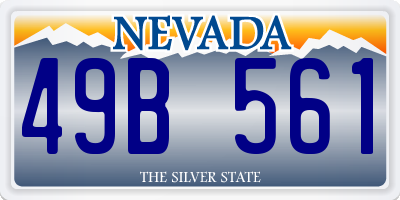 NV license plate 49B561
