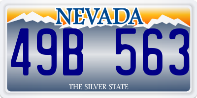 NV license plate 49B563