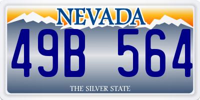 NV license plate 49B564