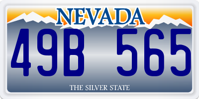 NV license plate 49B565
