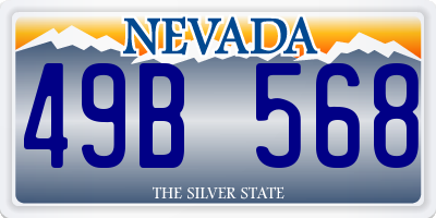 NV license plate 49B568