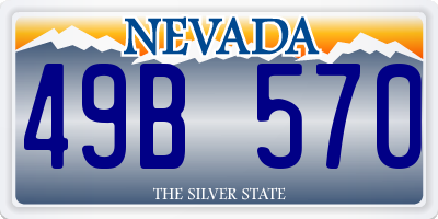 NV license plate 49B570