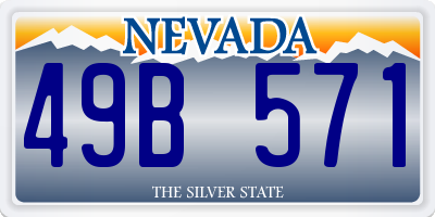 NV license plate 49B571