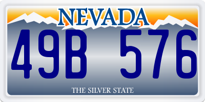 NV license plate 49B576