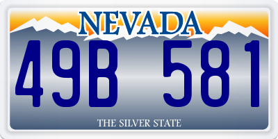 NV license plate 49B581