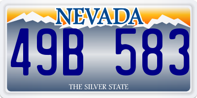 NV license plate 49B583