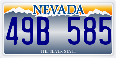 NV license plate 49B585