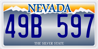 NV license plate 49B597