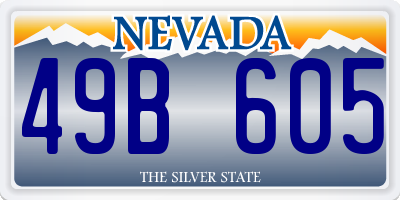 NV license plate 49B605