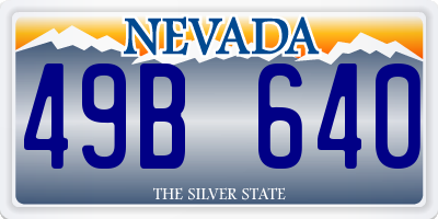 NV license plate 49B640