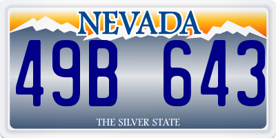 NV license plate 49B643