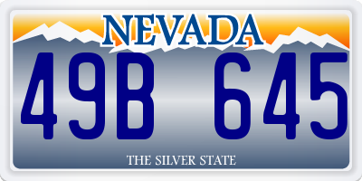 NV license plate 49B645