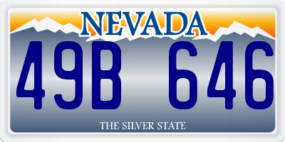 NV license plate 49B646