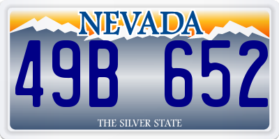 NV license plate 49B652