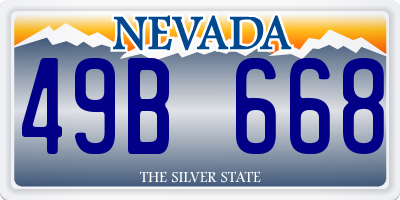 NV license plate 49B668
