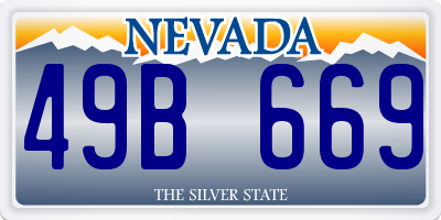 NV license plate 49B669