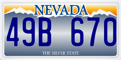 NV license plate 49B670