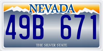 NV license plate 49B671